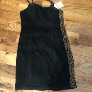 Denim Leopard Print Dress